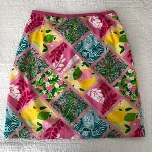 Vintage 90s Lilly Pulitzer Patchwork Skirt - image 1